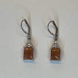 Rutile Quartz & White Topaz 5.06Cts. Sterling Silver Earrings